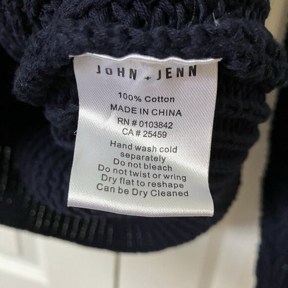 John + Jenn Elliot Sweater Womens S Chunky Knit V-neck Fisherman Pullover - Picture 4 of 8